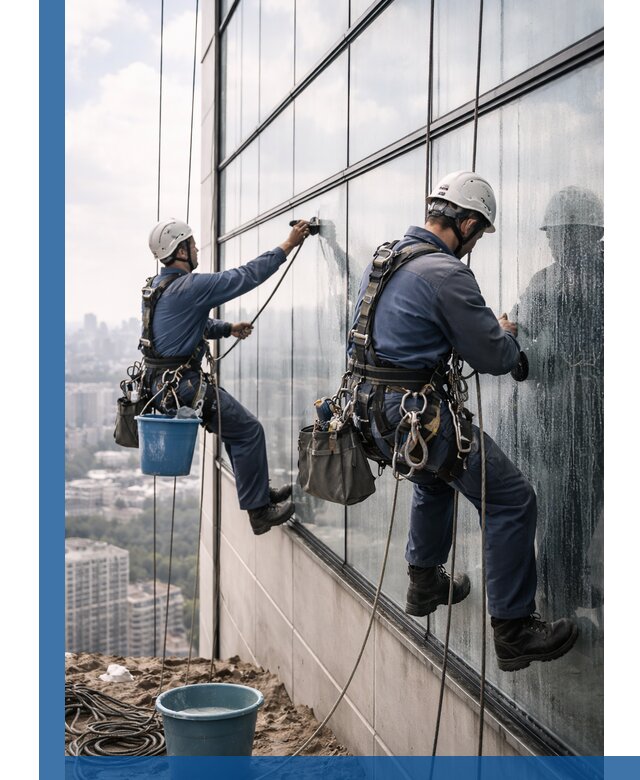 Профессиональная мойка фасадных окон альпинистами в Можге