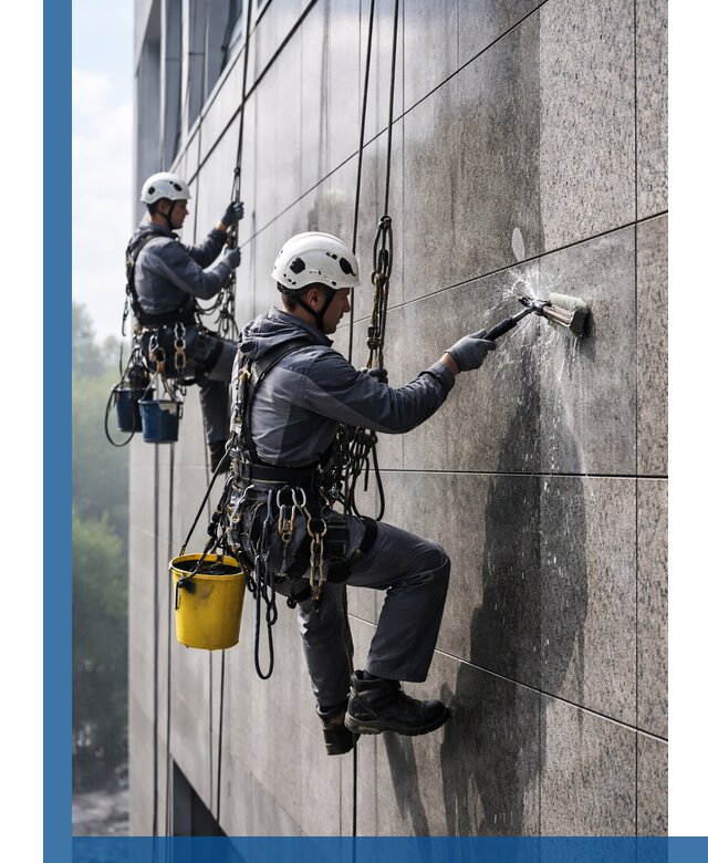 Профессиональная мойка фасада из керамогранита в Можге