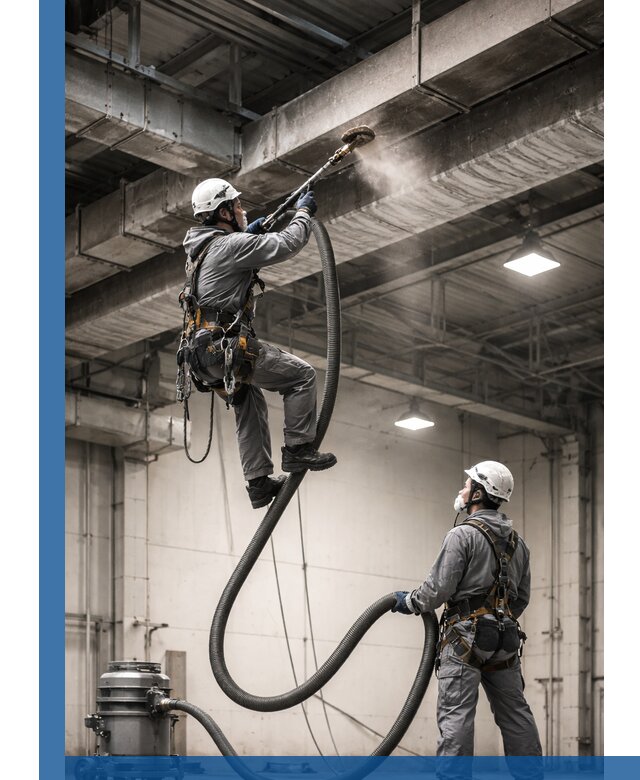 Обеспыливание потолочных конструкций в Можге промышленным альпинизмом