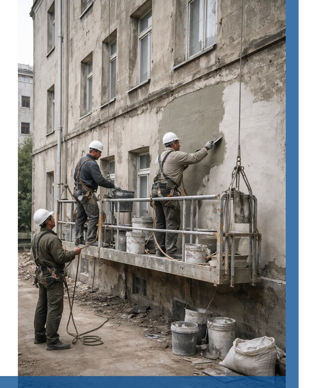 Капитальный ремонт фасада в Можге от 4254 р. | ВЫСОТНИК-Мжг