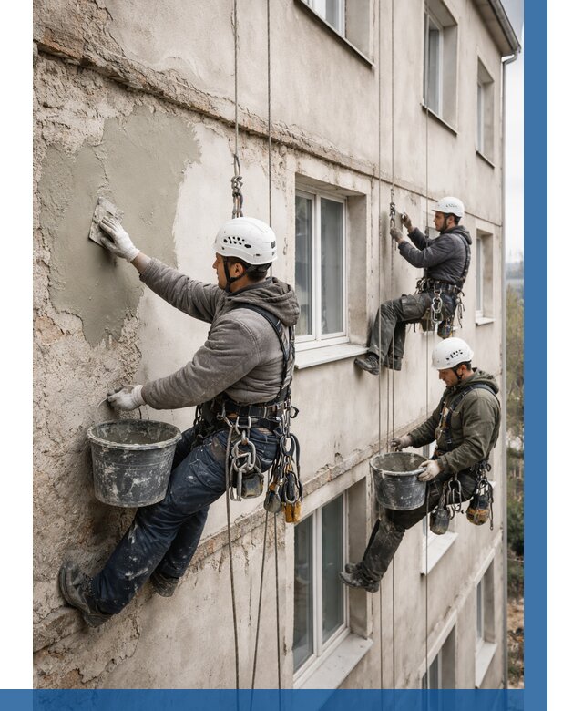 Ремонт штукатурного фасада в Можге от 760 р. под ключ | ВЫСОТНИК-Мжг