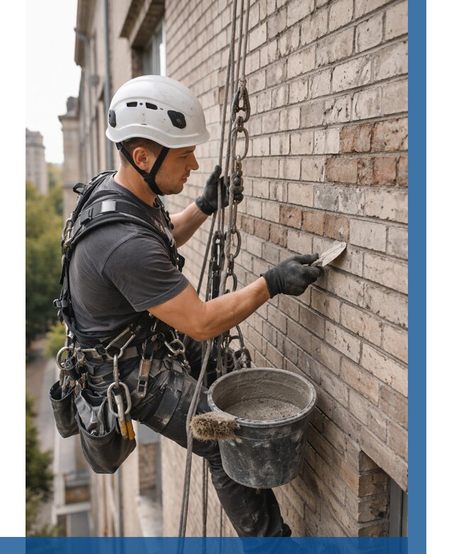 Ремонт кирпичной кладки фасада в Можге от 1823 р. | ВЫСОТНИК-Мжг