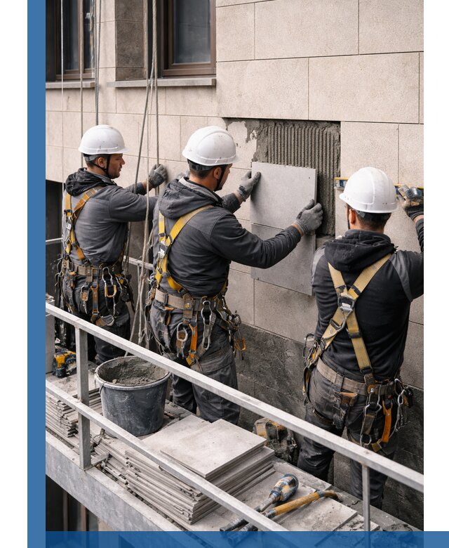 Ремонт облицовки фасада плиткой в Можге с гарантией