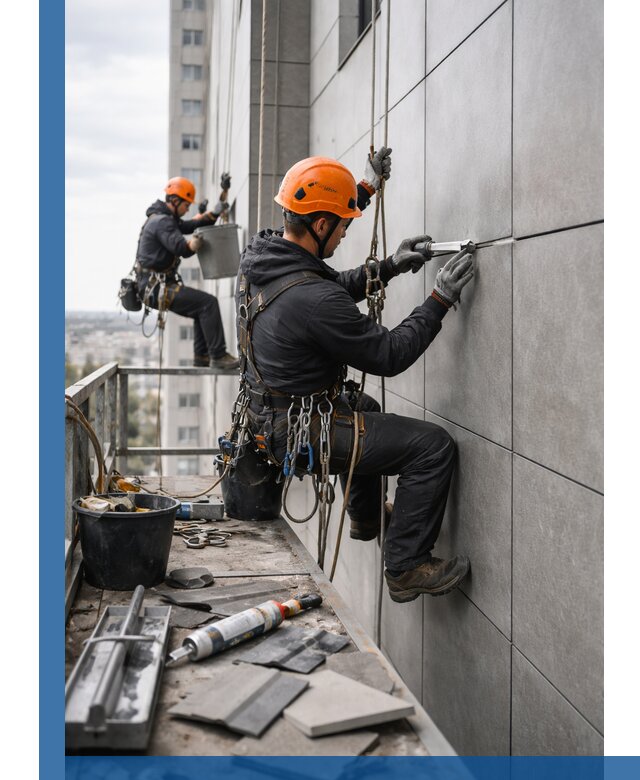 Профессиональный ремонт фасада из керамогранита в Можге