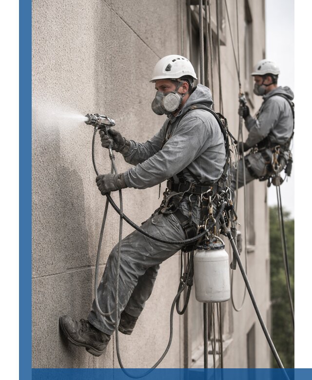 Безвоздушная покраска фасадов зданий в Можге профессионально