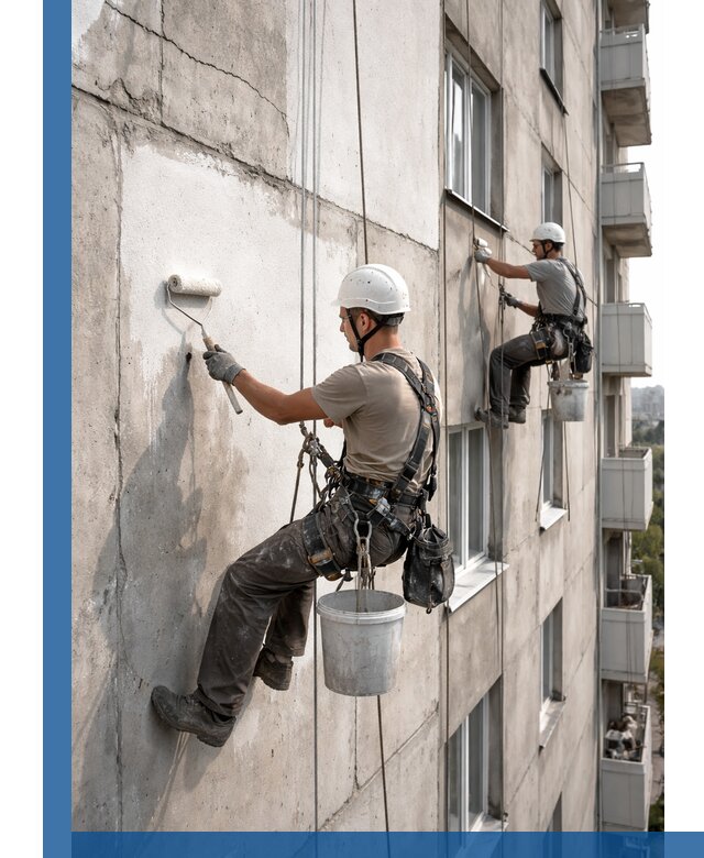 Покраска бетонного фасада в Можге для жилых и промышленных объектов