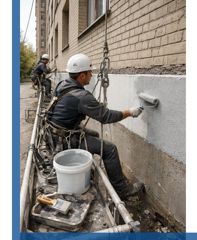 Окраска цоколя здания в Можге профессионально и надежно