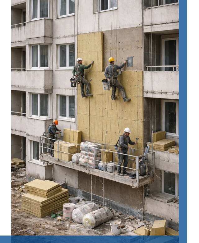 Утепление фасада минватой в Можге от 1519 р. | ВЫСОТНИК-Мжг