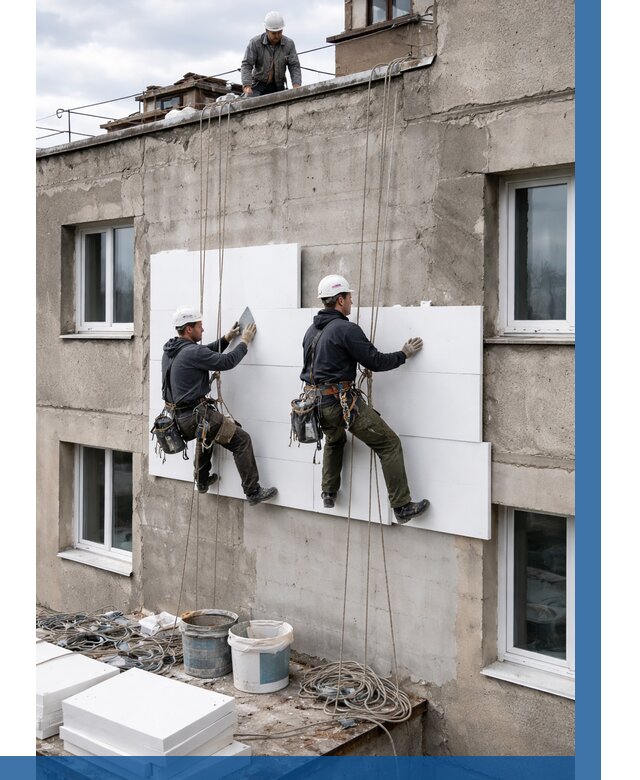 Утепление фасада пенополистиролом в Можге от 1823 р. | ВЫСОТНИК-Мжг