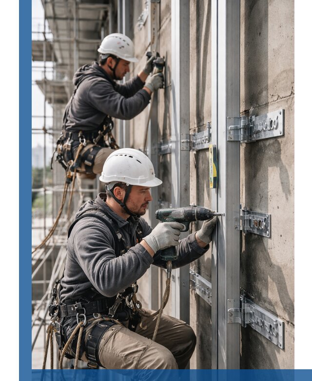 Монтаж и крепление подсистемы вентфасада в Можге