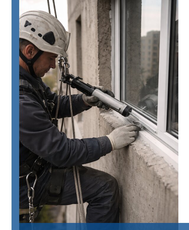 Герметизация оконных швов снаружи в Можге профессионально