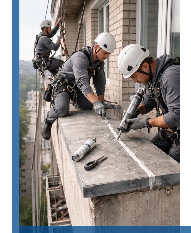 Герметизация балконного козырька в Можге профессионально