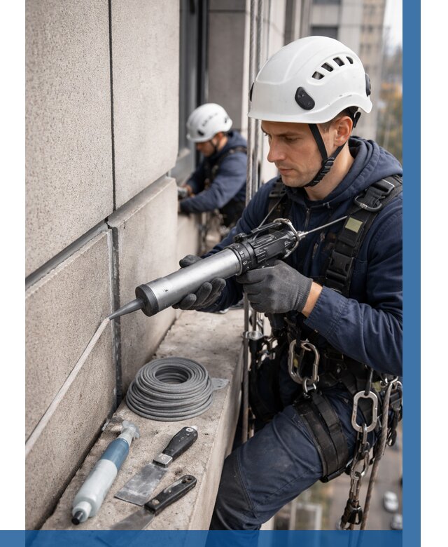 Герметизация деформационных швов фасада в Можге от 709 | ВЫСОТНИК-Мжг