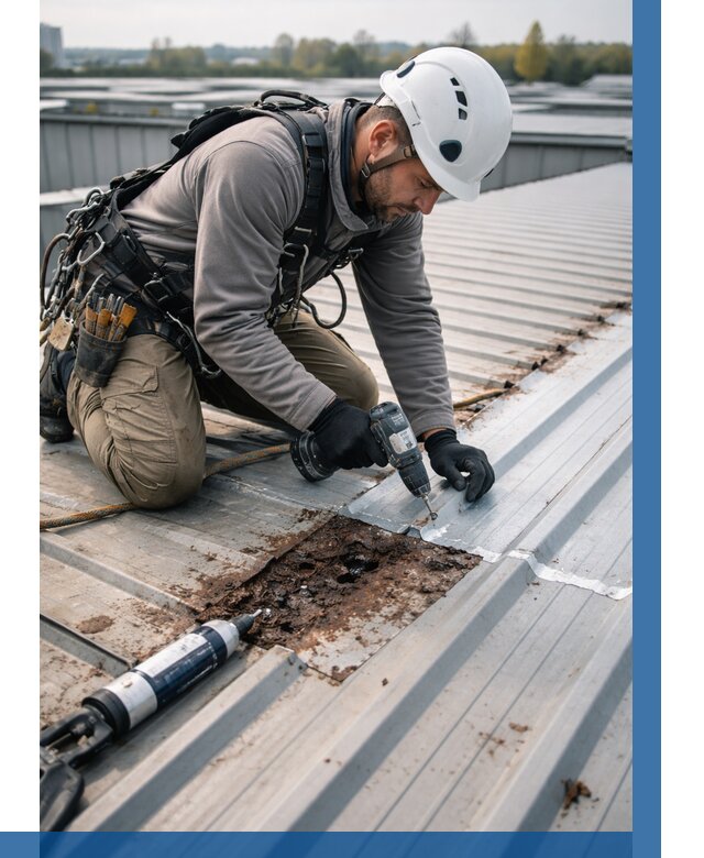 Ремонт профнастила на кровле в Можге от 709 р. | ВЫСОТНИК-Мжг