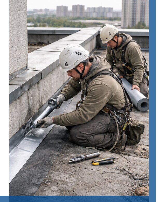 Ремонт кровельных примыканий в Можге от 1215 р. | ВЫСОТНИК-Мжг