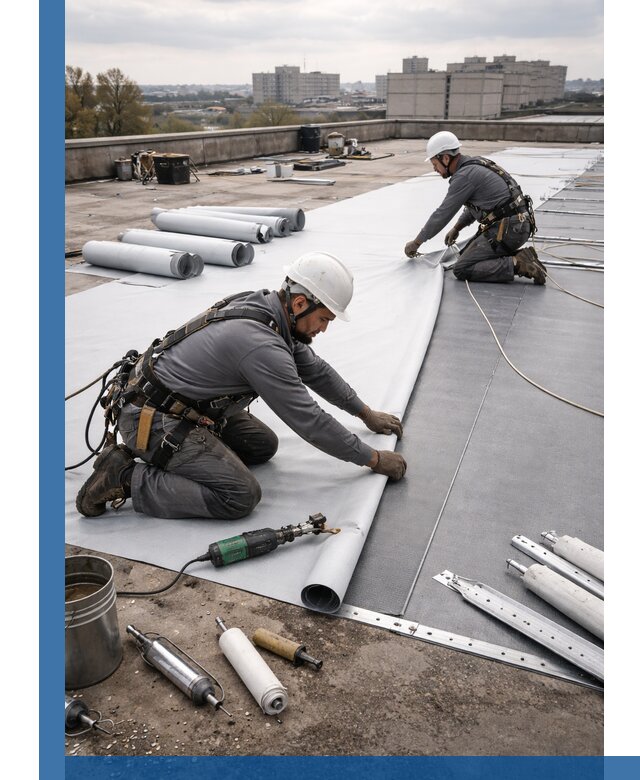 Монтаж мембранной кровли в Можге для промышленных зданий