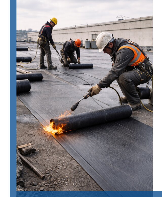 Монтаж наплавляемой кровли в Можге профессионально