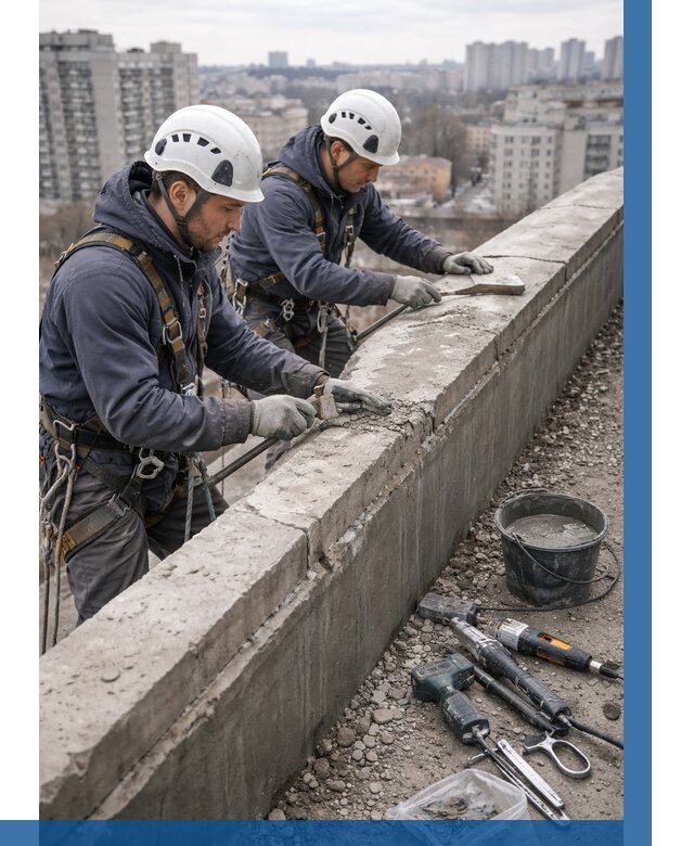 Ремонт парапета на кровле в Можге от 1519 р. | ВЫСОТНИК-Мжг