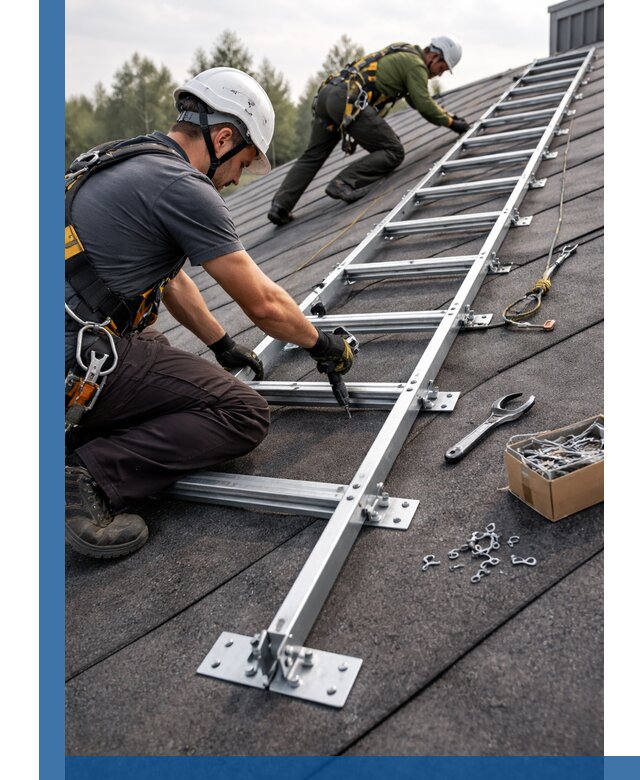Профессиональный монтаж кровельной лестницы в Можге под ключ