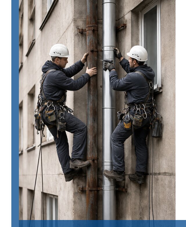 Замена водосточных труб в Можге: монтаж и демонтаж под ключ