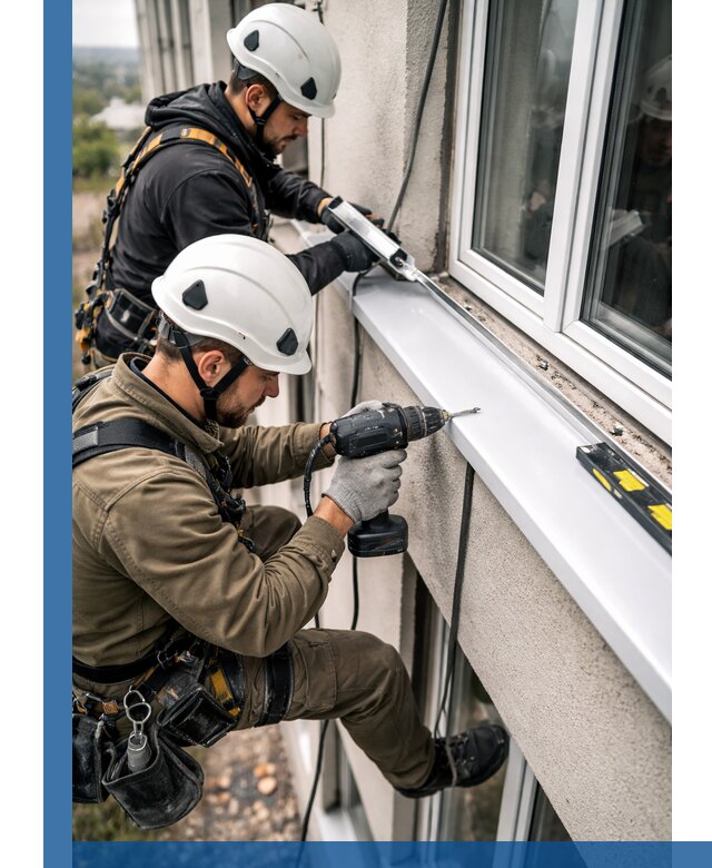 Профессиональный монтаж оконных отливов и отведения воды в Можге