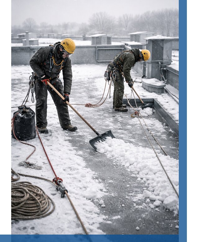 Очистка крыши от снега в Можге от 7596 р. | ВЫСОТНИК-Мжг