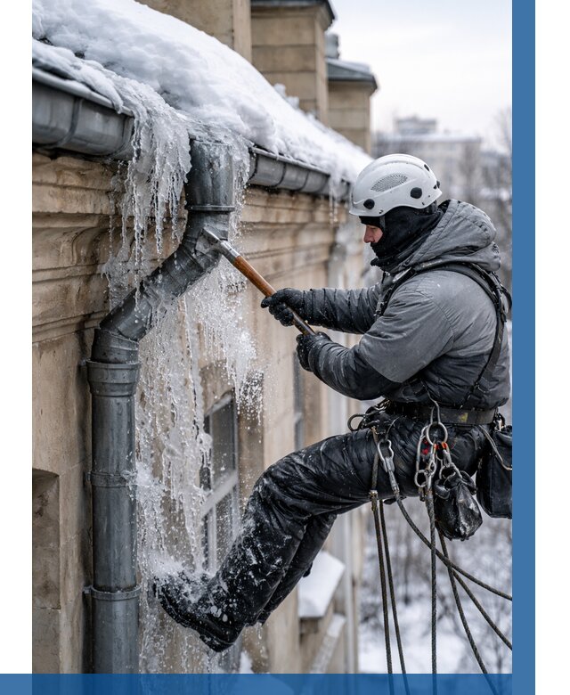 Очистка водостоков от льда в Можге от 3545 р. | ВЫСОТНИК-Мжг