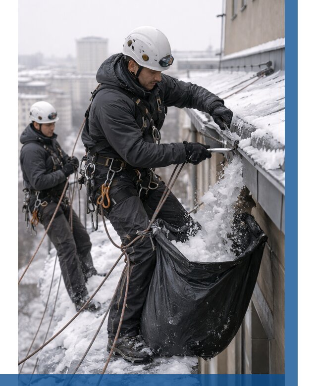 Аварийная очистка крыши в Можге под ключ от 304 р. | ВЫСОТНИК-Мжг