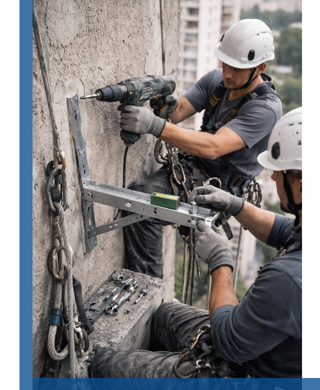 Установка кронштейнов кондиционера и крепежа в Можге