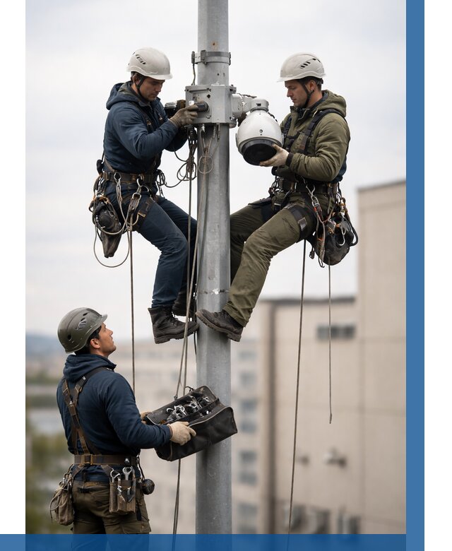 Установка видеокамер на мачте в Можге от 8609 р. | ВЫСОТНИК-Мжг