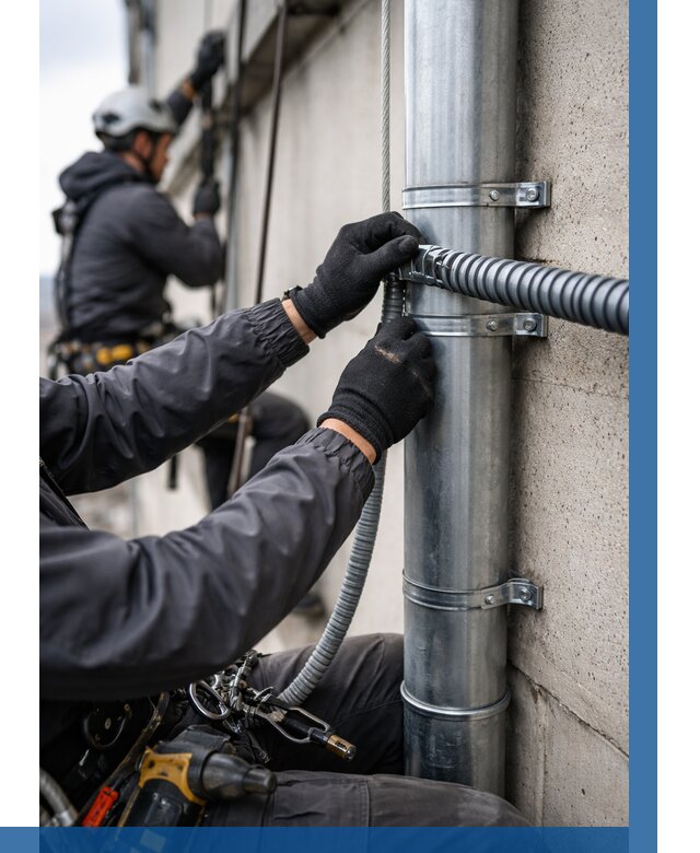 Монтаж гофры для кабеля в Можге от 304 р. | ВЫСОТНИК-Мжг