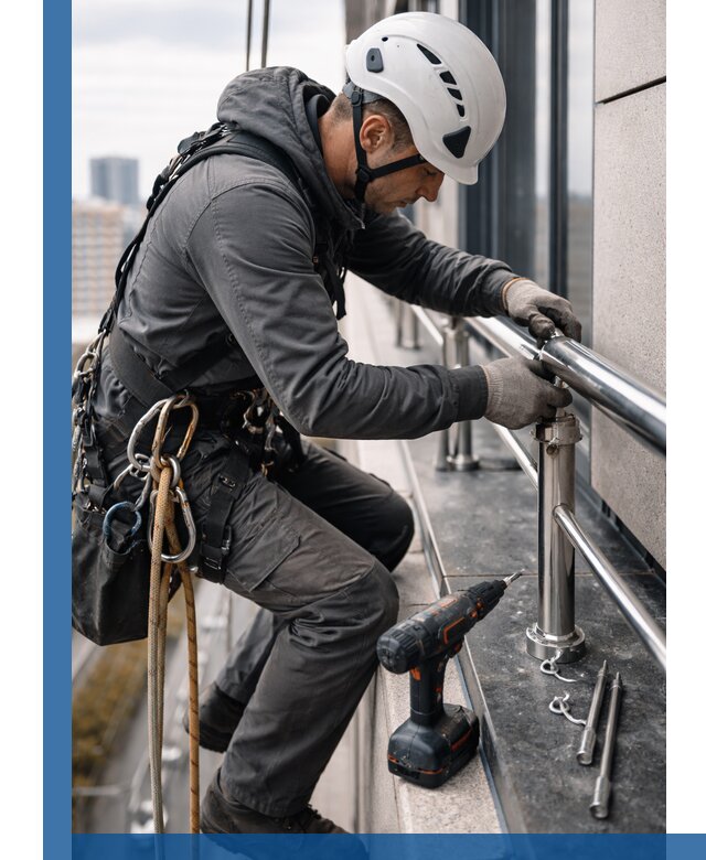 Монтаж ограждений на высоте в Можге для зданий и конструкций