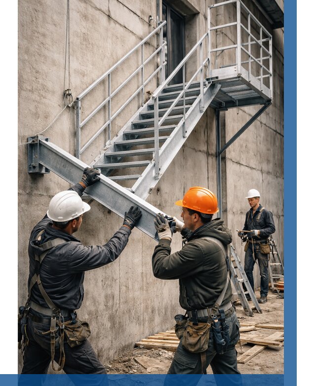 Монтаж металлических лестниц в Можге от 15192 р. | ВЫСОТНИК-Мжг