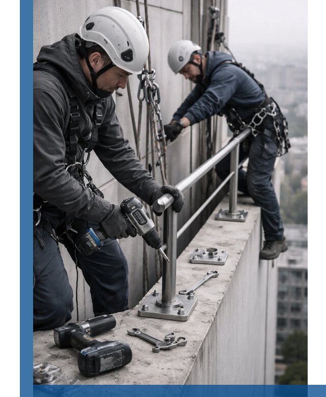 Монтаж перил на высоте в Можге для жилых и промобъектов