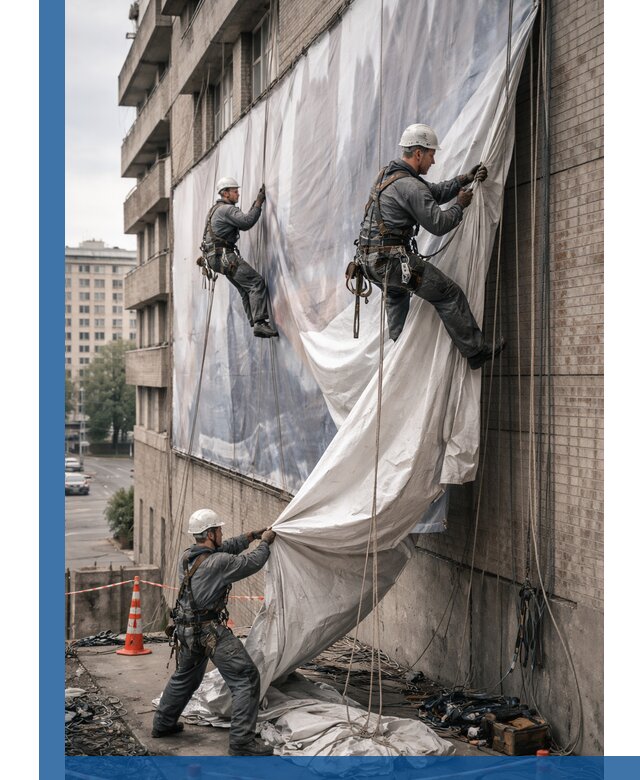 Демонтаж баннеров с фасада в Можге оперативно и безопасно