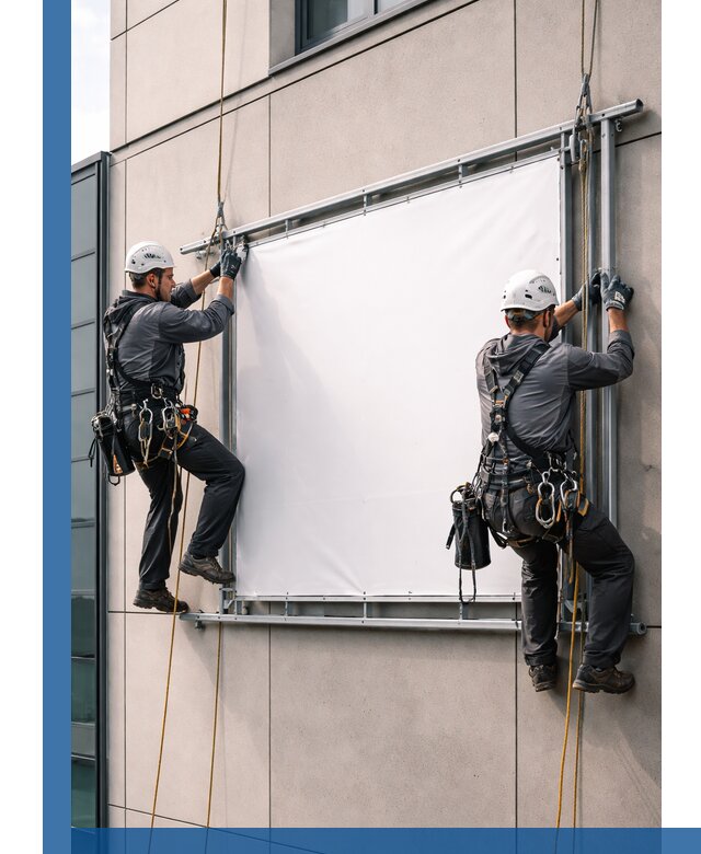 Монтаж наружной рекламной вывески в Можге под ключ