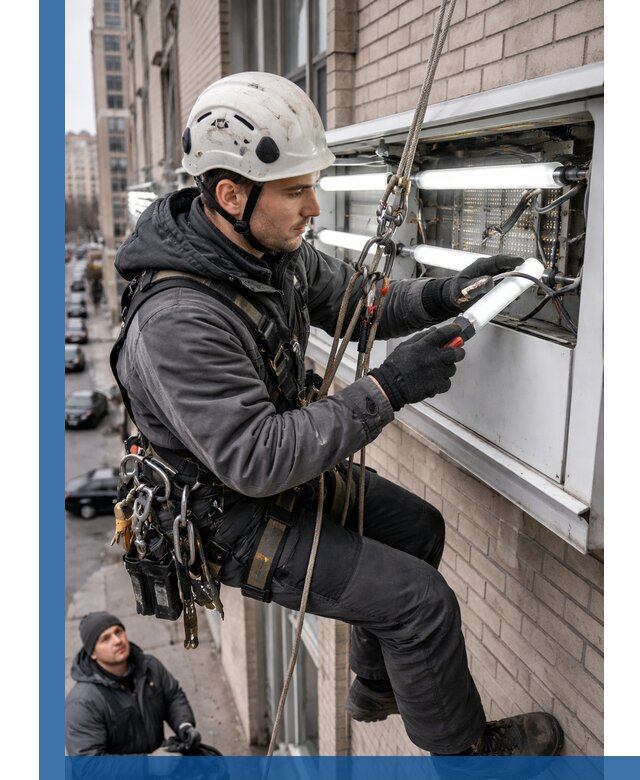 Профессиональная замена ламп в наружной вывеске в Можге