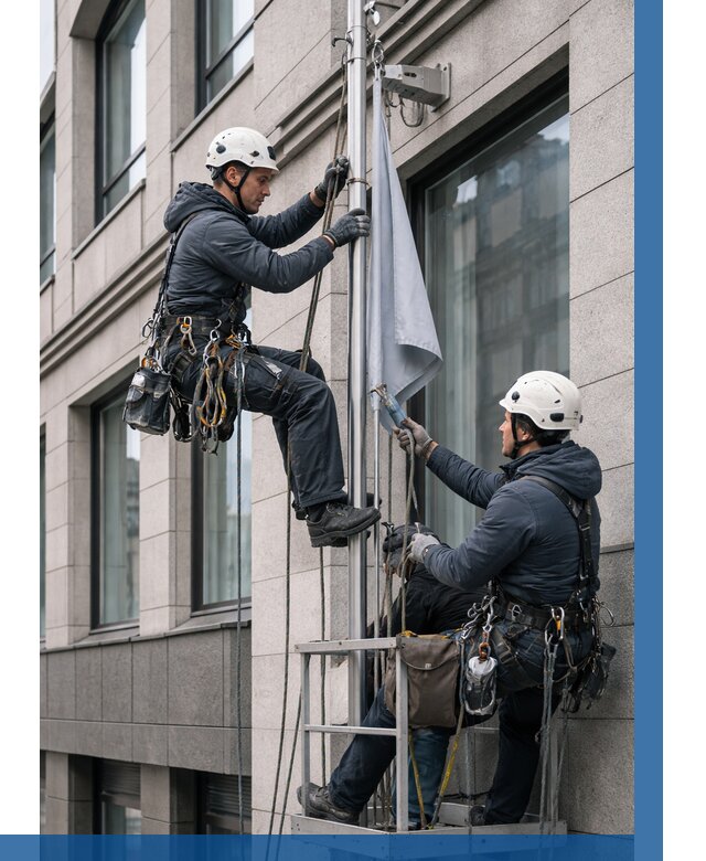 Установка флагов на фасаде в Можге от 4558 р. | ВЫСОТНИК-Мжг