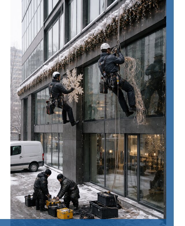 Демонтаж новогоднего оформления в Можге от 5570 р. | ВЫСОТНИК-Мжг