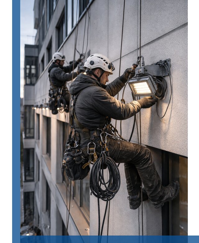 Монтаж фасадного освещения в Можге установка и подключение