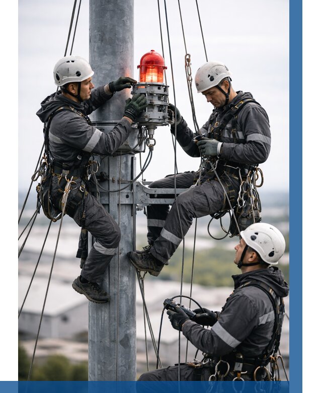 Монтаж заградительных огней в Можге от 8609 р. | ВЫСОТНИК-Мжг