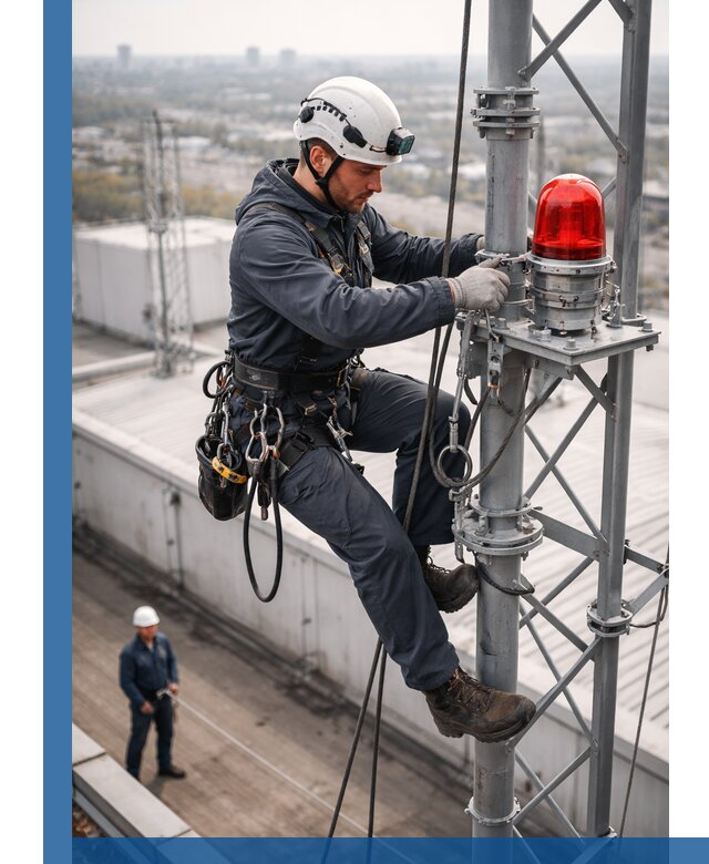 Монтаж заградительных огней и обслуживание объектов в Можге