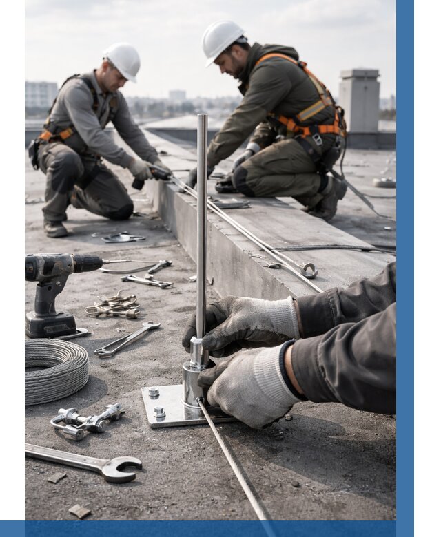 Монтаж молниезащиты на кровле в Можге цена от 25320 р. | ВЫСОТНИК-Мжг