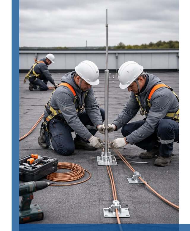 Монтаж молниезащиты на кровле в Можге под ключ с гарантией