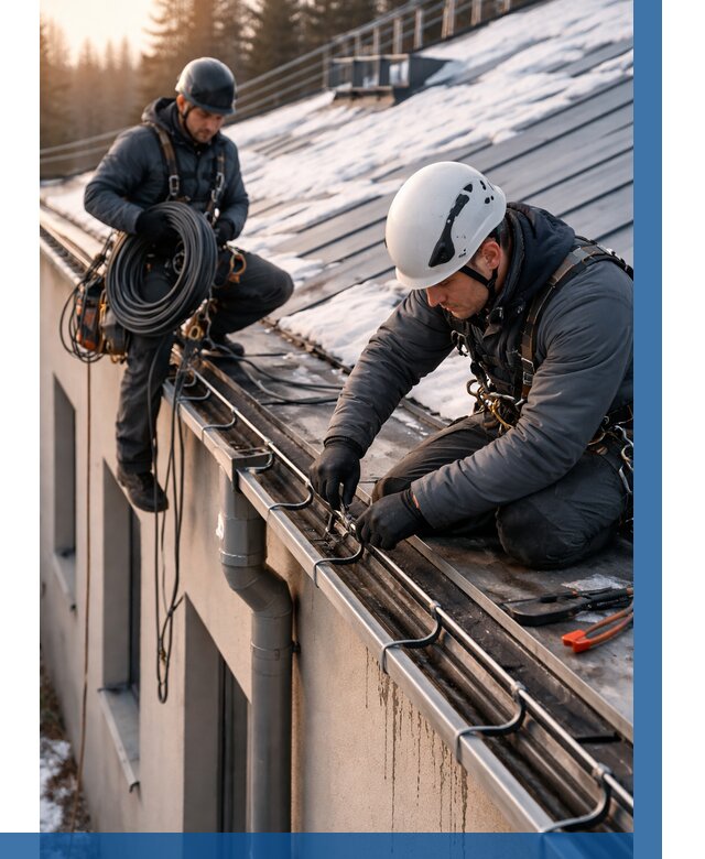 Монтаж греющего кабеля на кровле в Можге от 456 р. | ВЫСОТНИК-Мжг