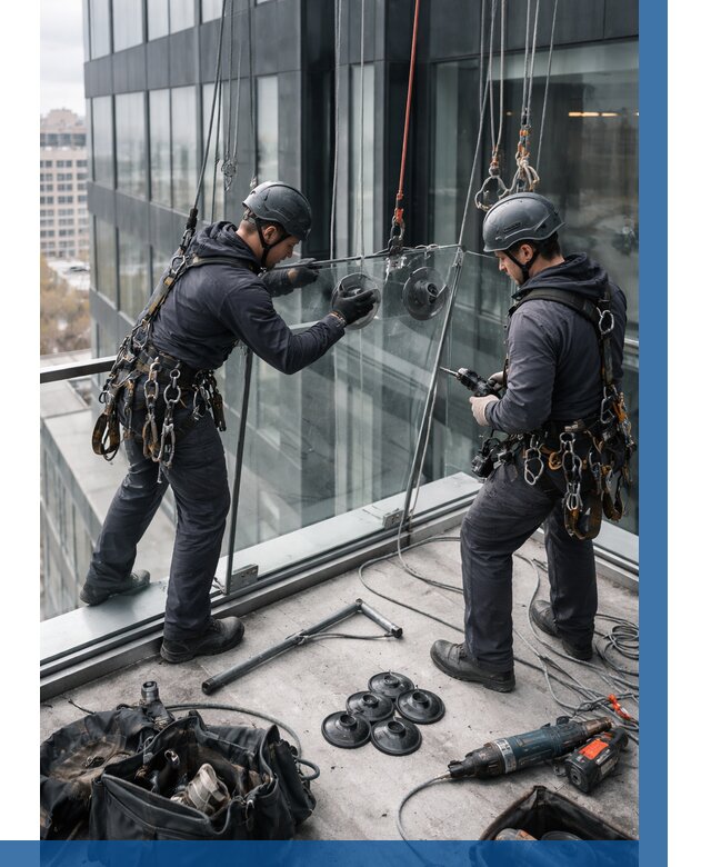 Монтаж стеклянных ограждений в Можге от 2532 р. | ВЫСОТНИК-Мжг