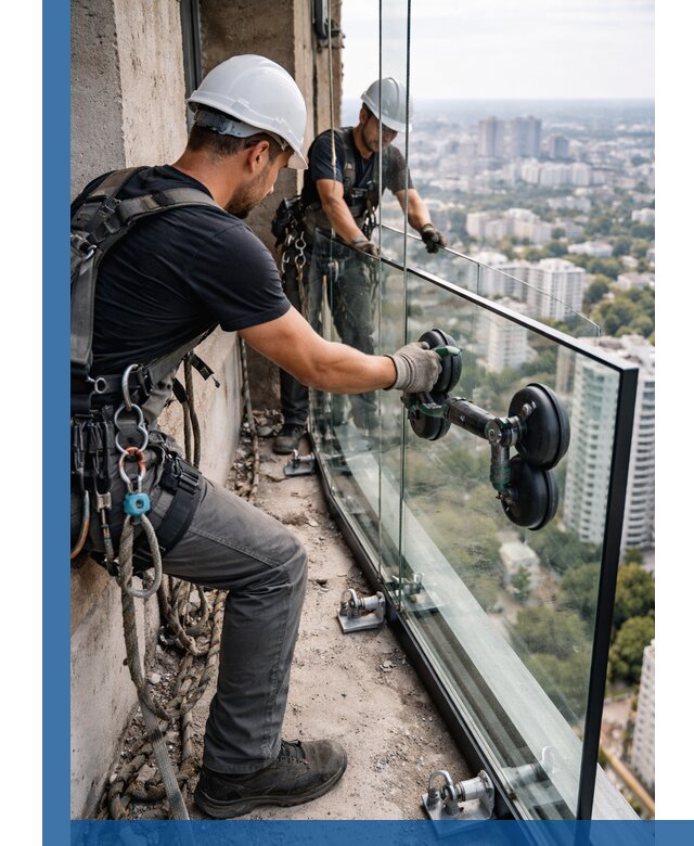 Монтаж стеклянных ограждений под ключ с гарантией в Можге