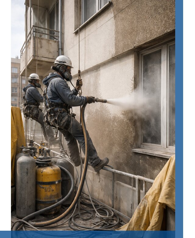 Пескоструйная очистка фасада в Можге от 658 р. | ВЫСОТНИК-Мжг