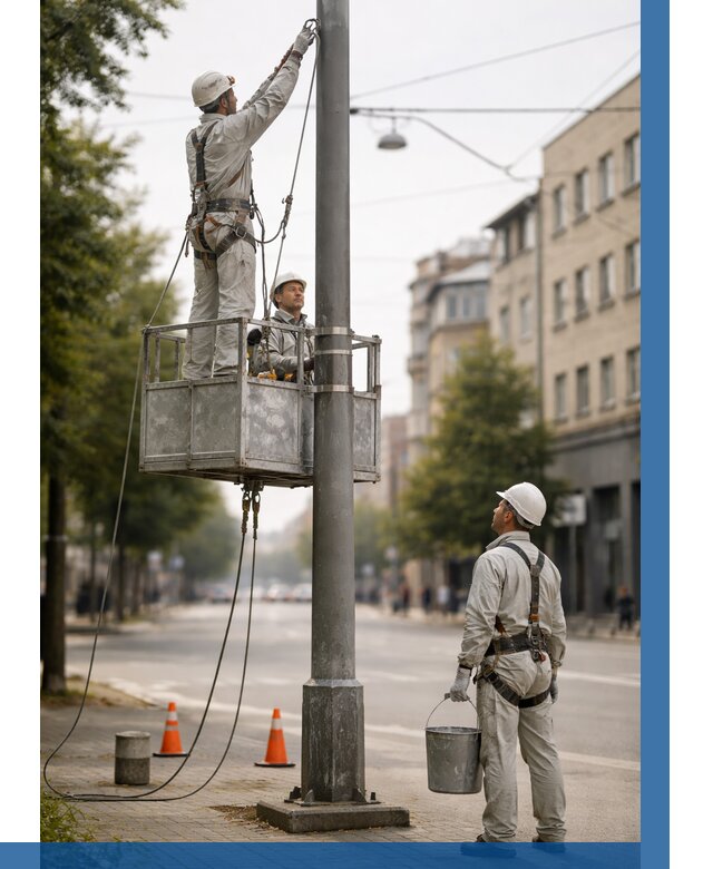 Покраска опор освещения в Можге от 5064 р. | ВЫСОТНИК-Мжг