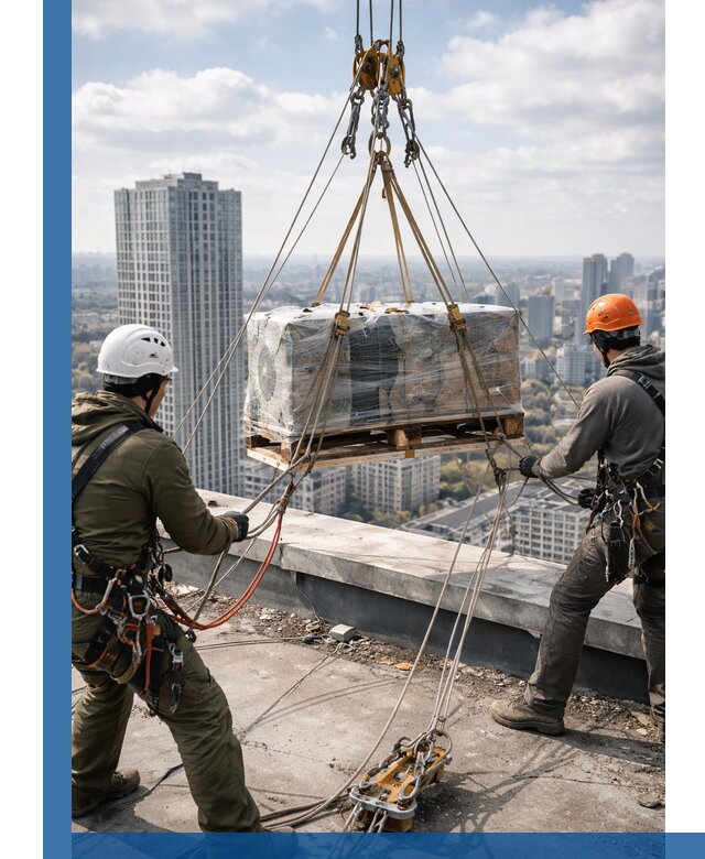 Подъем и монтаж крупногабаритных грузов на крышу в Можге